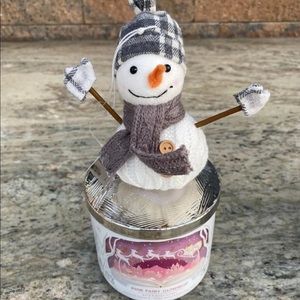Grey Snowman Candle Topper Magnet